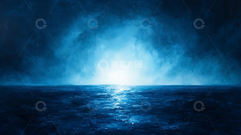 高清大图下载【趣麦麦图】深蓝色海洋上的光芒