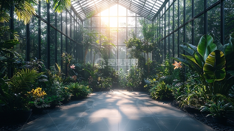 高清大图下载【趣麦麦图】温室里阳光明媚的植物