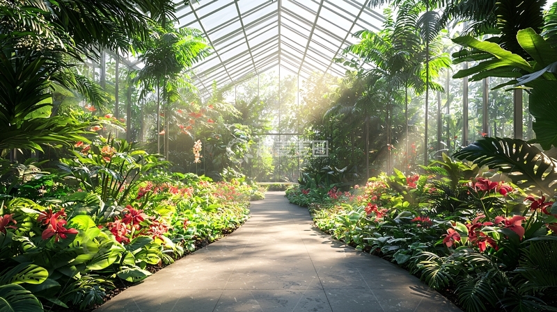 高清大图下载【趣麦麦图】室内热带植物园