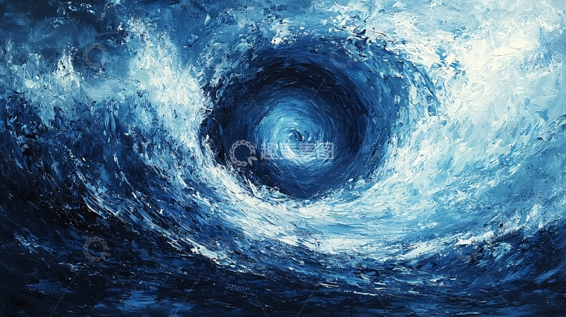 高清大图下载【趣麦麦图】漩涡状深蓝色海水