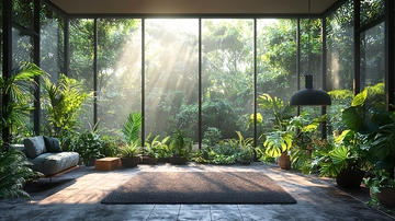 室内温室阳光洒进