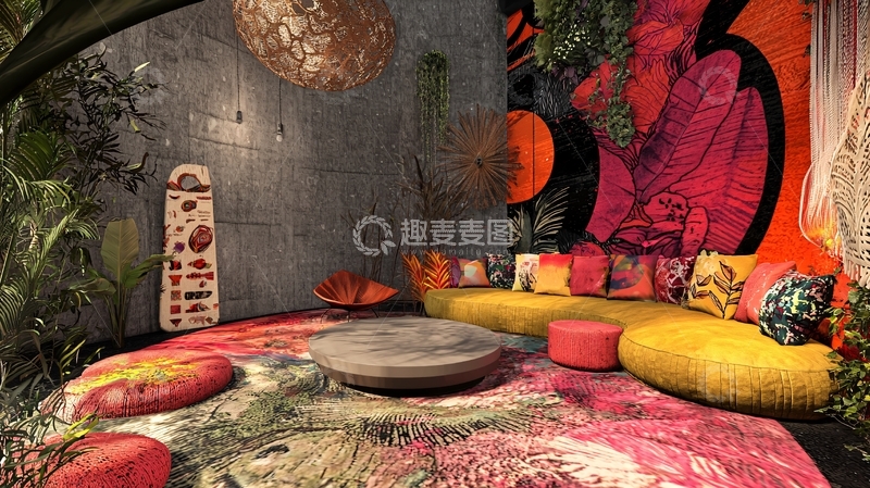 高清大图下载【趣麦麦图】热带雨林风格休闲区