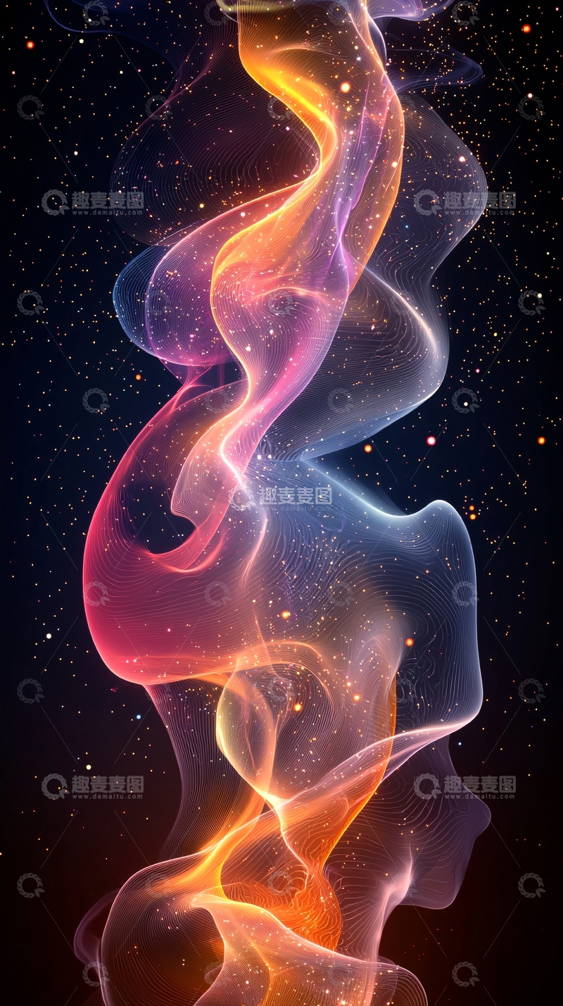 高清大图下载【趣麦麦图】彩色烟雾状光线