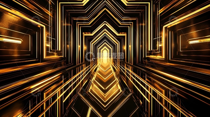 高清大图下载【趣麦麦图】金色几何通道