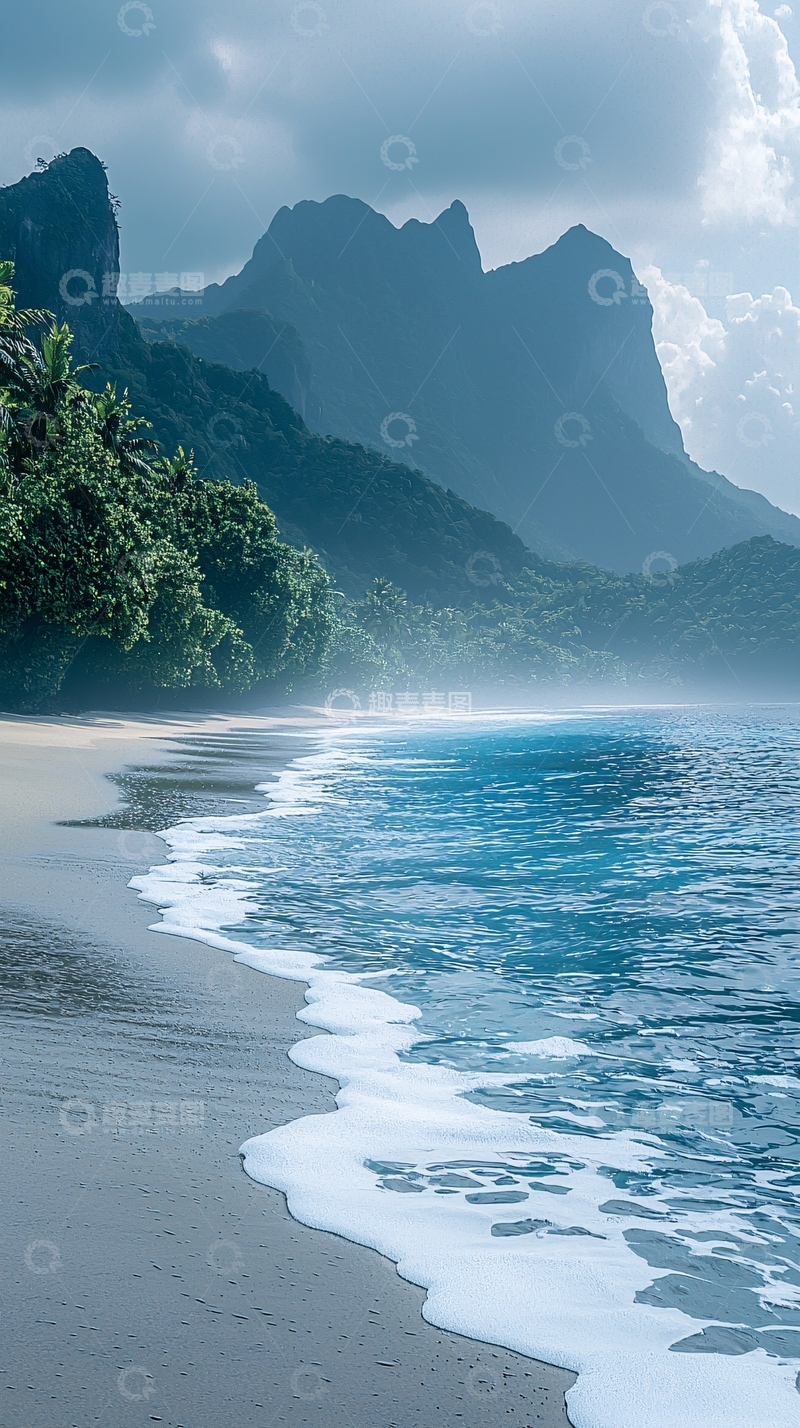 高清大图下载【趣麦麦图】热带海滩山景