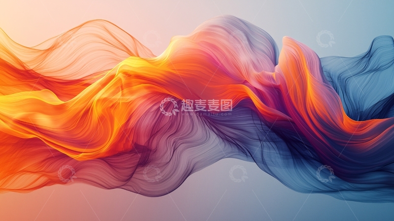 高清大图下载【趣麦麦图】抽象色彩流动曲线