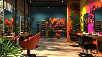 色彩斑斓的现代美发沙龙