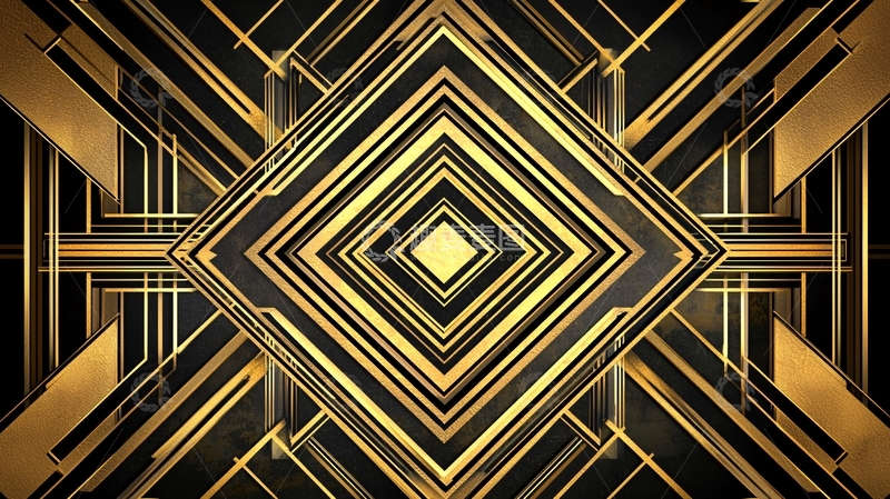 高清大图下载【趣麦麦图】黄金几何抽象背景
