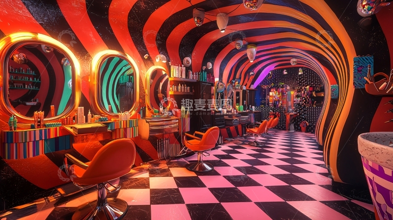 高清大图下载【趣麦麦图】梦幻复古理发店