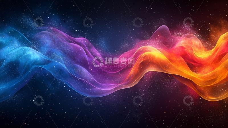 高清大图下载【趣麦麦图】绚丽多彩的抽象波浪