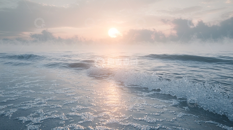 高清大图下载【趣麦麦图】冰雪覆盖的寒冷海面
