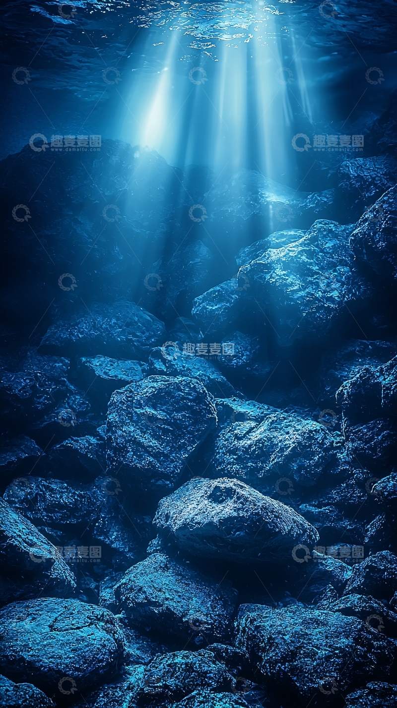 高清大图下载【趣麦麦图】海底阳光穿透