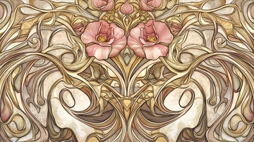 金色花卉艺术装饰画