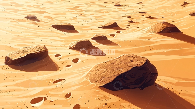 高清大图下载【趣麦麦图】火星地表的岩石和沙丘