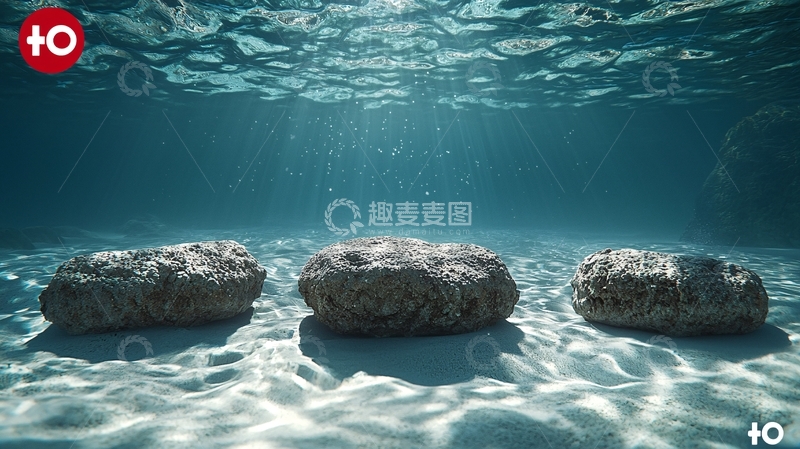 高清大图下载【趣麦麦图】水下岩石