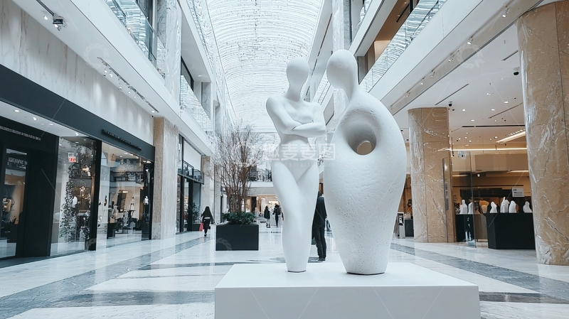 高清大图下载【趣麦麦图】商场内部抽象雕塑