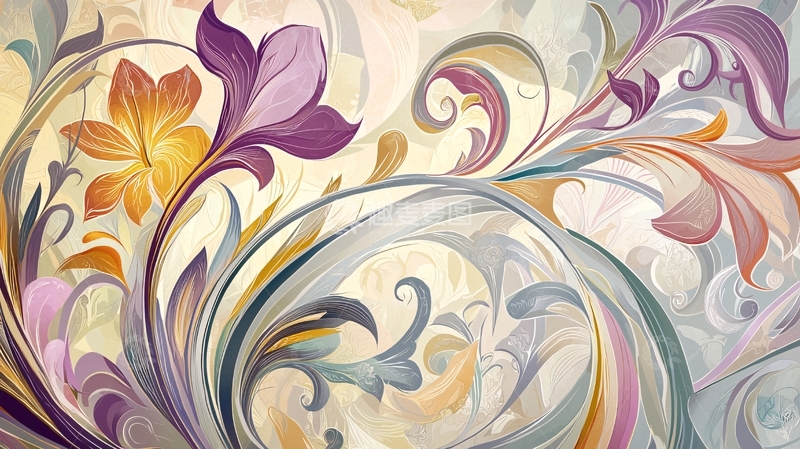 高清大图下载【趣麦麦图】抽象花卉图案