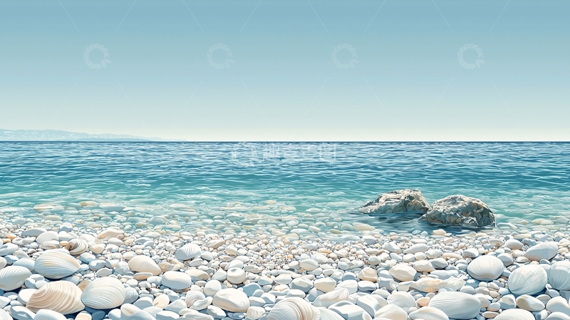 高清大图下载【趣麦麦图】海滩卵石