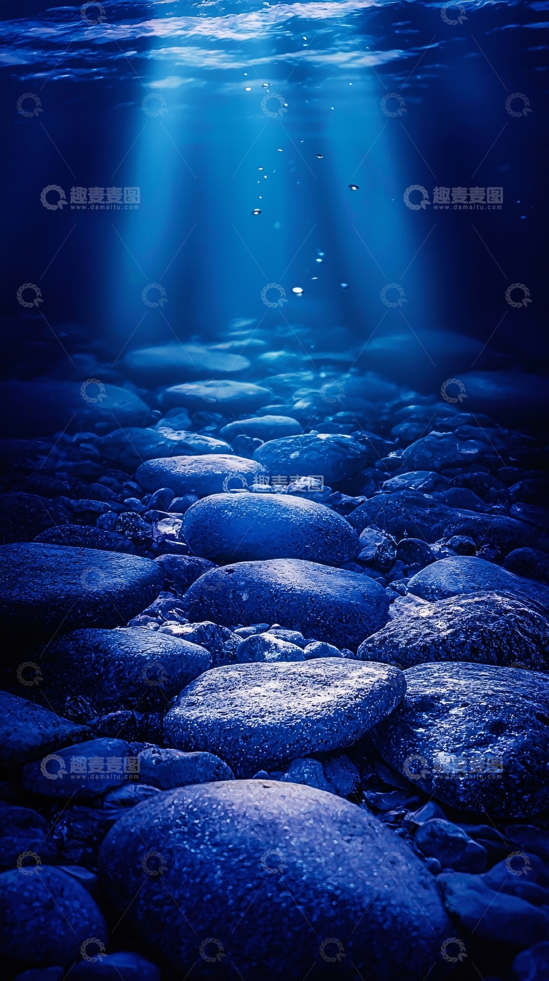 高清大图下载【趣麦麦图】幽暗深邃的海底石路
