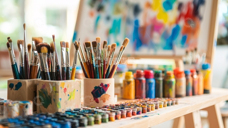 高清大图下载【趣麦麦图】画笔颜料绘画工具