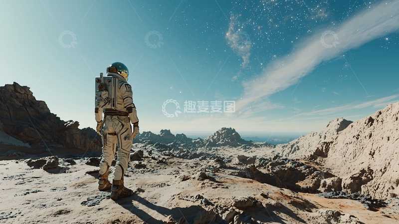 高清大图下载【趣麦麦图】宇航员太空探索
