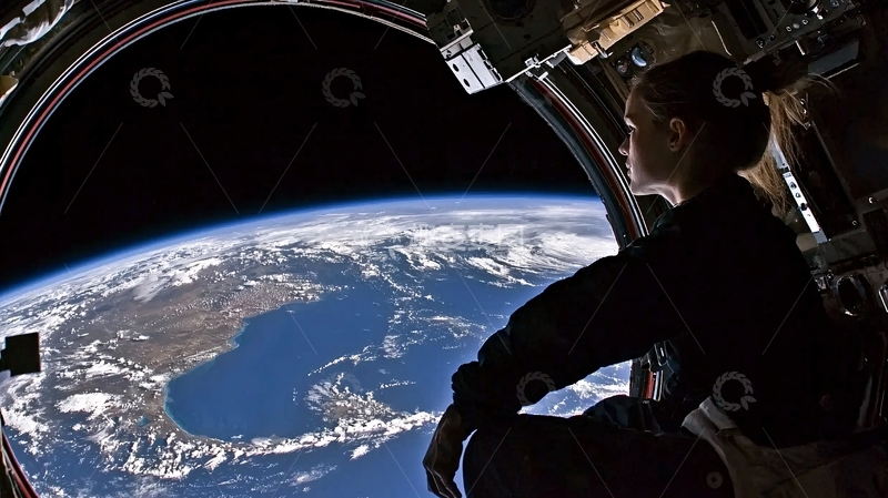 高清大图下载【趣麦麦图】太空宇航员地球视角