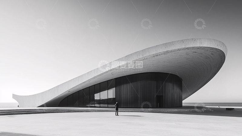 高清大图下载【趣麦麦图】极简主义曲线建筑外观
