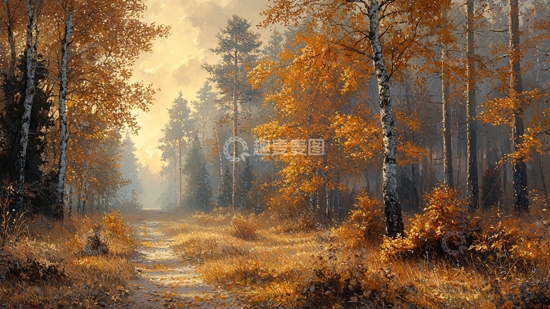 高清大图下载【趣麦麦图】秋日森林风景如画
