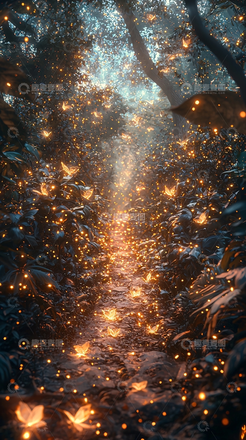 高清大图下载【趣麦麦图】森林中的光之路