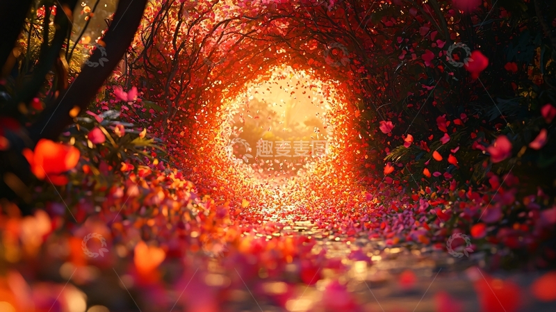 高清大图下载【趣麦麦图】梦幻森林花瓣光晕通道