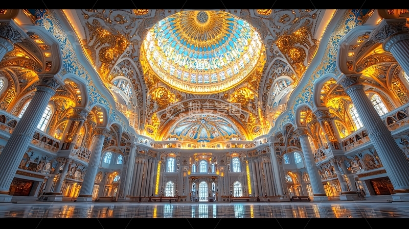 高清大图下载【趣麦麦图】宏伟的穹顶建筑内部