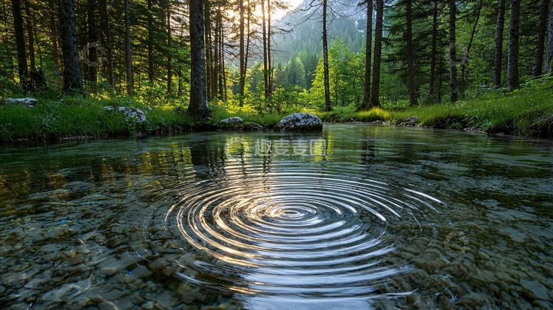 高清大图下载【趣麦麦图】清澈的湖面荡漾着涟漪