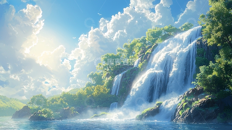 高清大图下载【趣麦麦图】壮丽瀑布