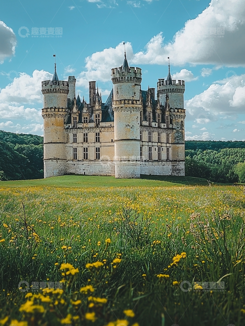 高清大图下载【趣麦麦图】城堡在花田里