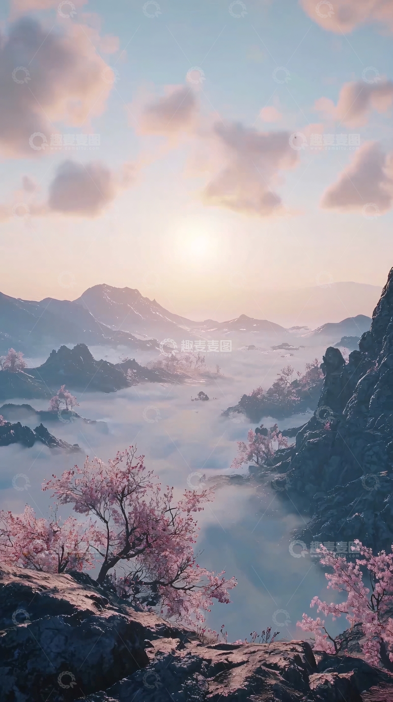 高清大图下载【趣麦麦图】唯美山峰云海日出