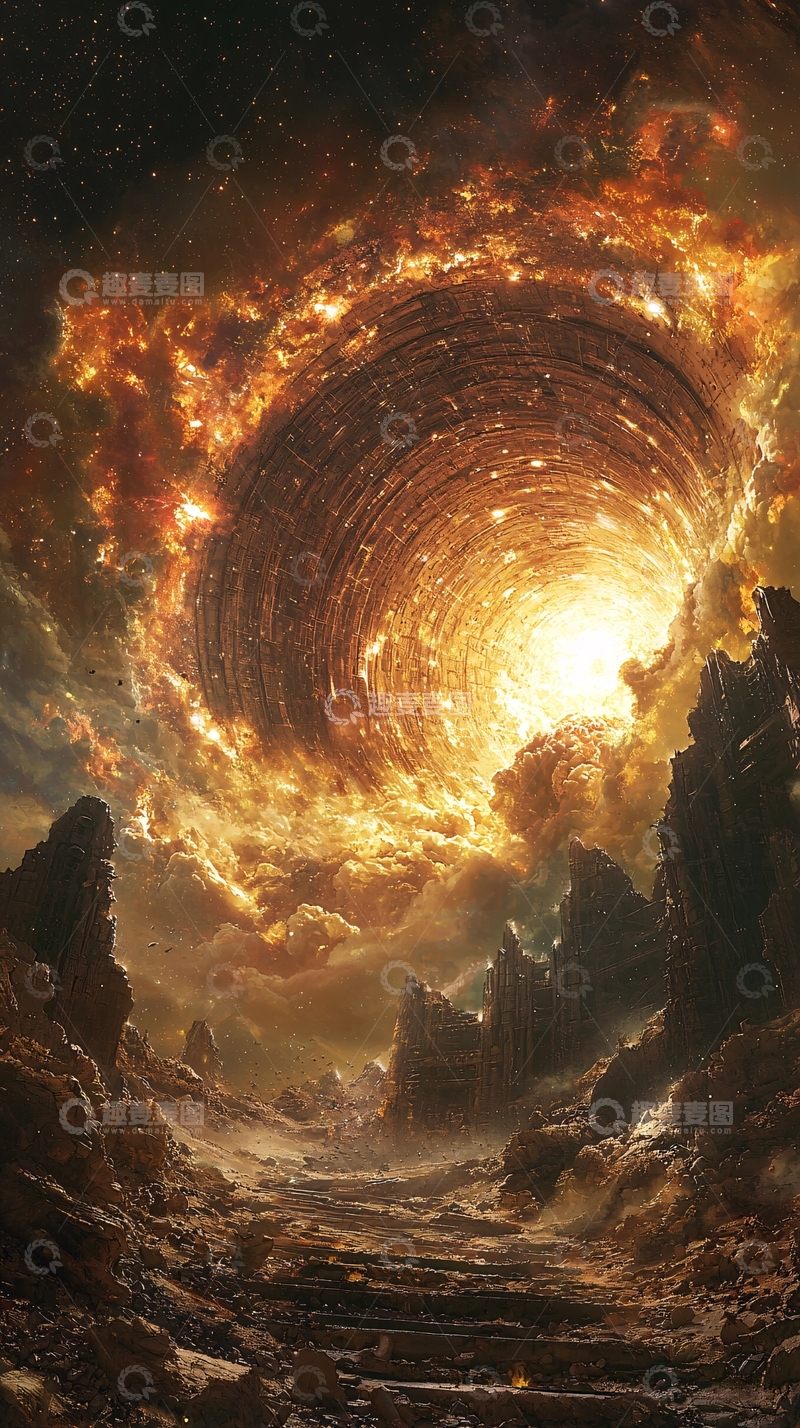 高清大图下载【趣麦麦图】末日景象般的漩涡天空