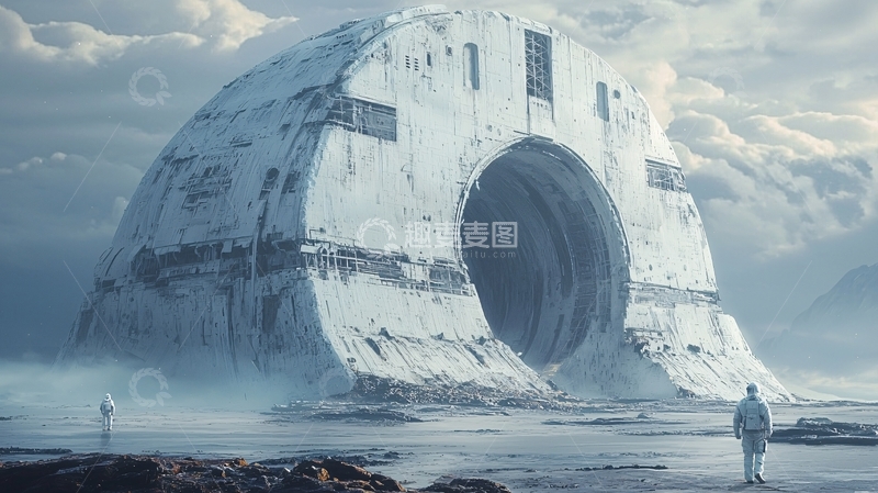 高清大图下载【趣麦麦图】未来主义冰雪建筑