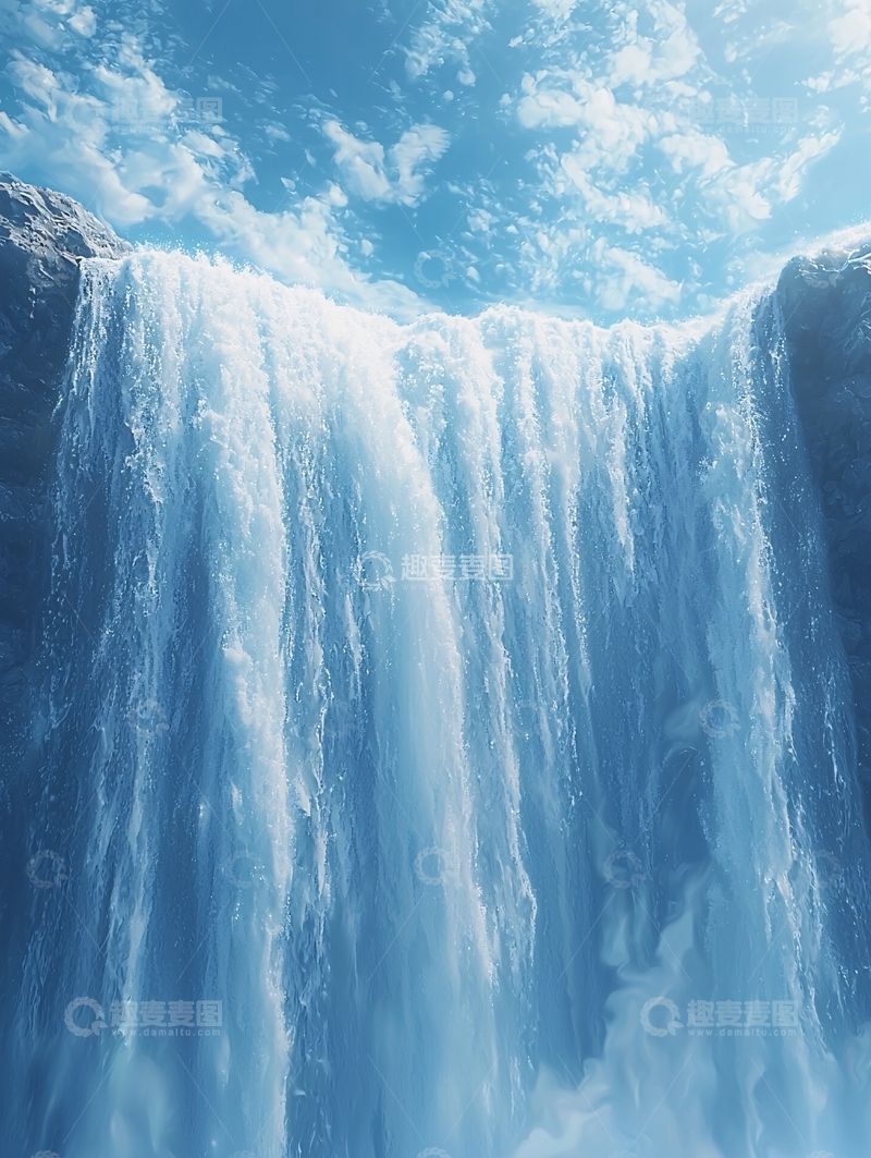 高清大图下载【趣麦麦图】壮丽瀑布倾泻而下