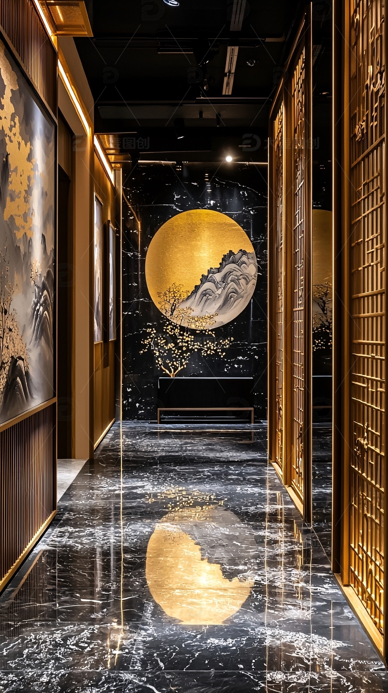 高清大图下载【趣麦麦图】豪华中式走廊
