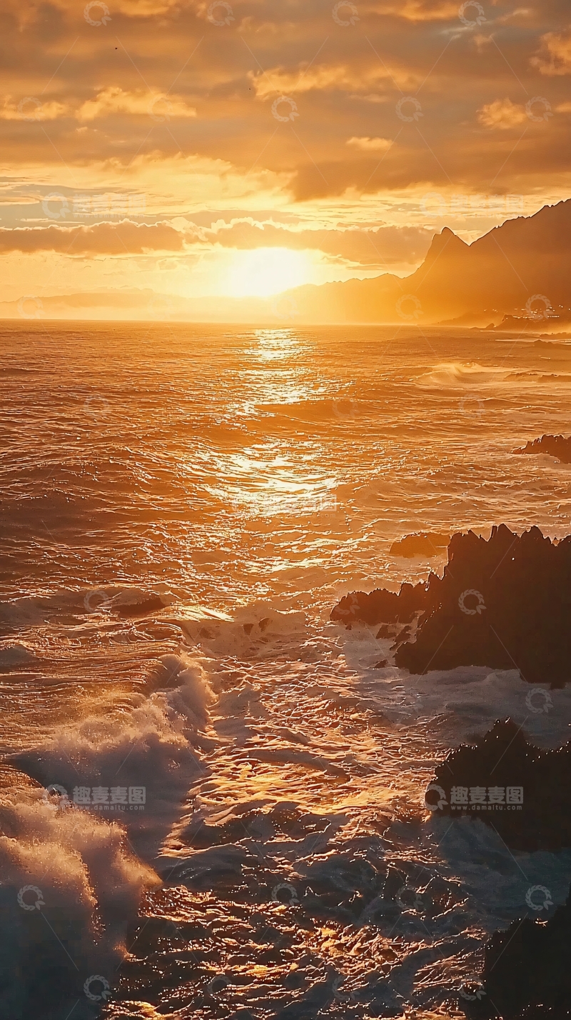 高清大图下载【趣麦麦图】海边日落