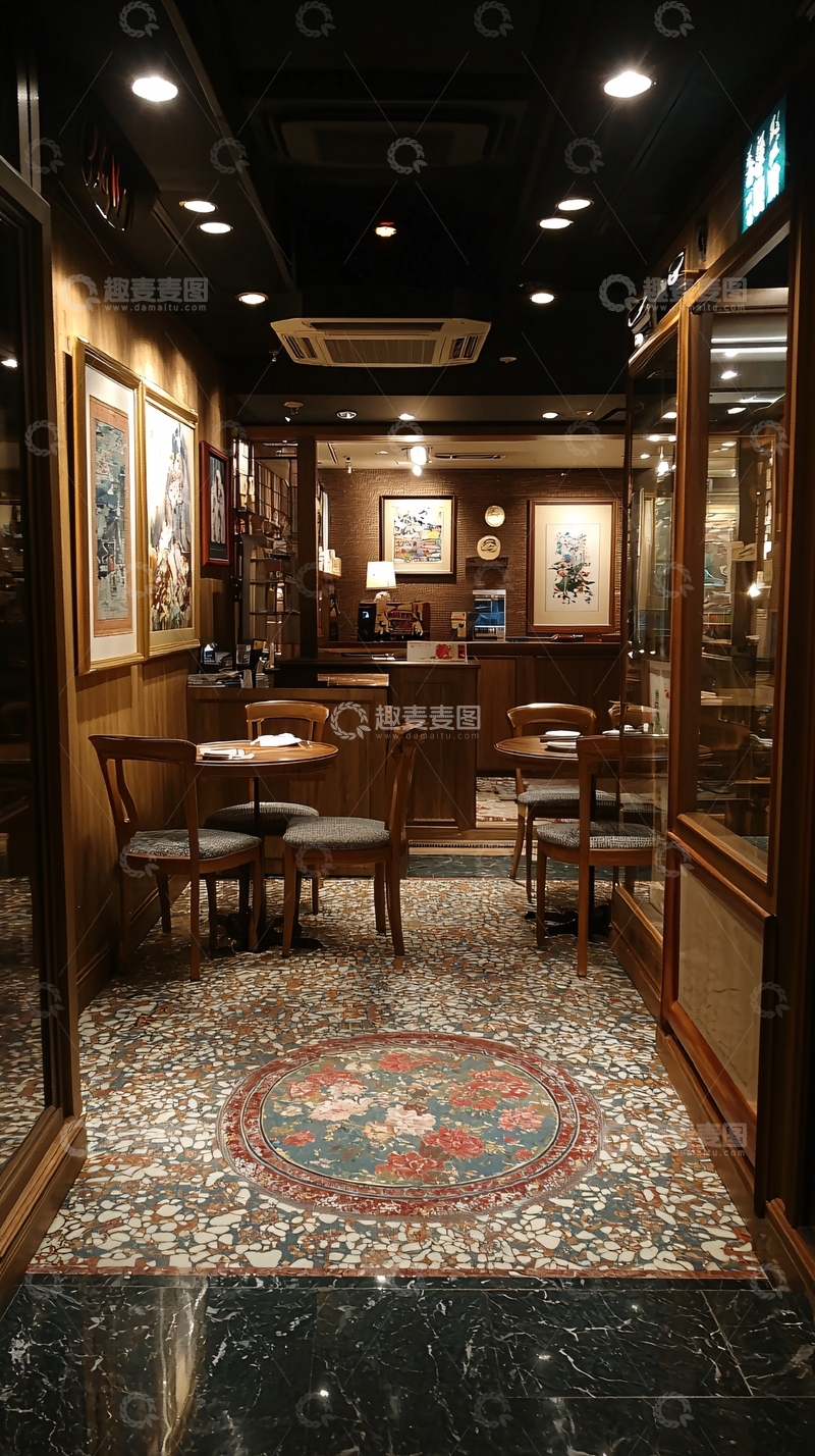 高清大图下载【趣麦麦图】室内昏暗的小咖啡馆