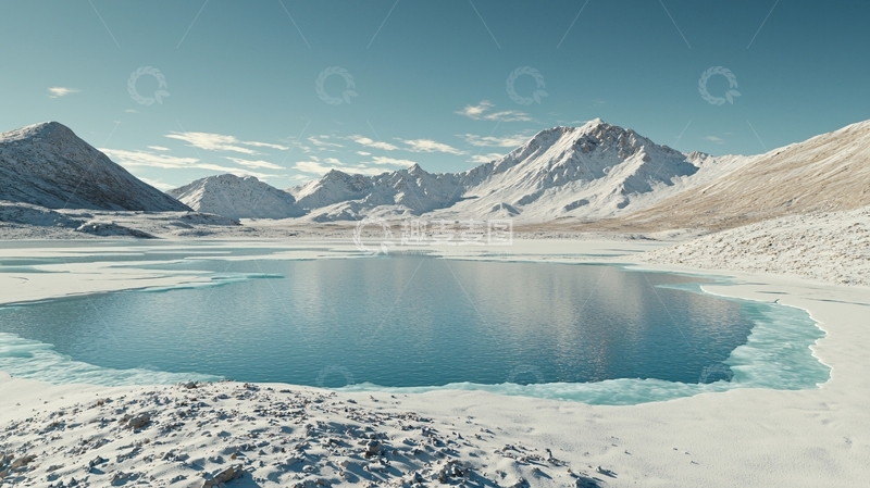 高清大图下载【趣麦麦图】雪山湖泊景色