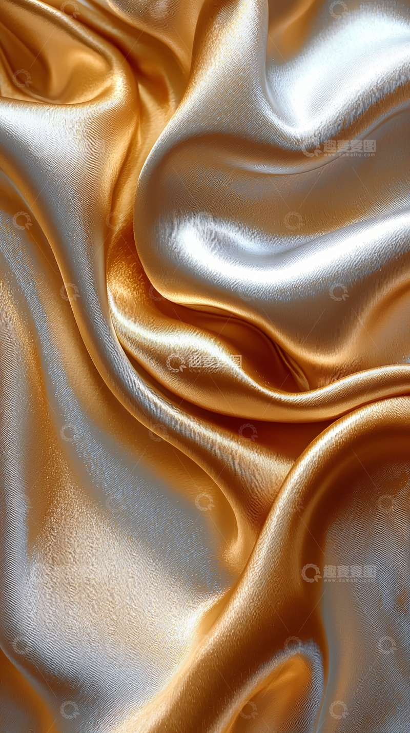 高清大图下载【趣麦麦图】金色与银色的丝绸纹理