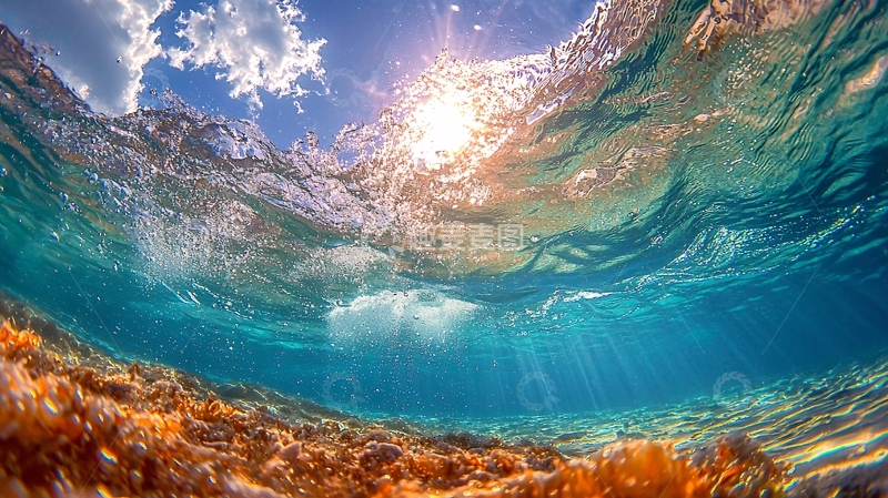 高清大图下载【趣麦麦图】清澈海水阳光折射