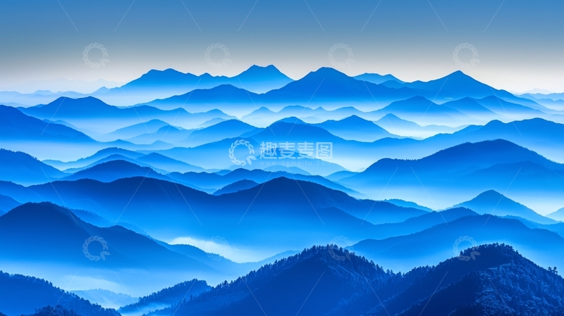高清大图下载【趣麦麦图】蓝色山脉