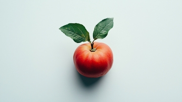 单红苹果带绿叶