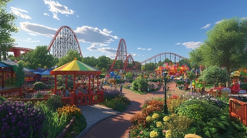 游乐园过山车美丽风景