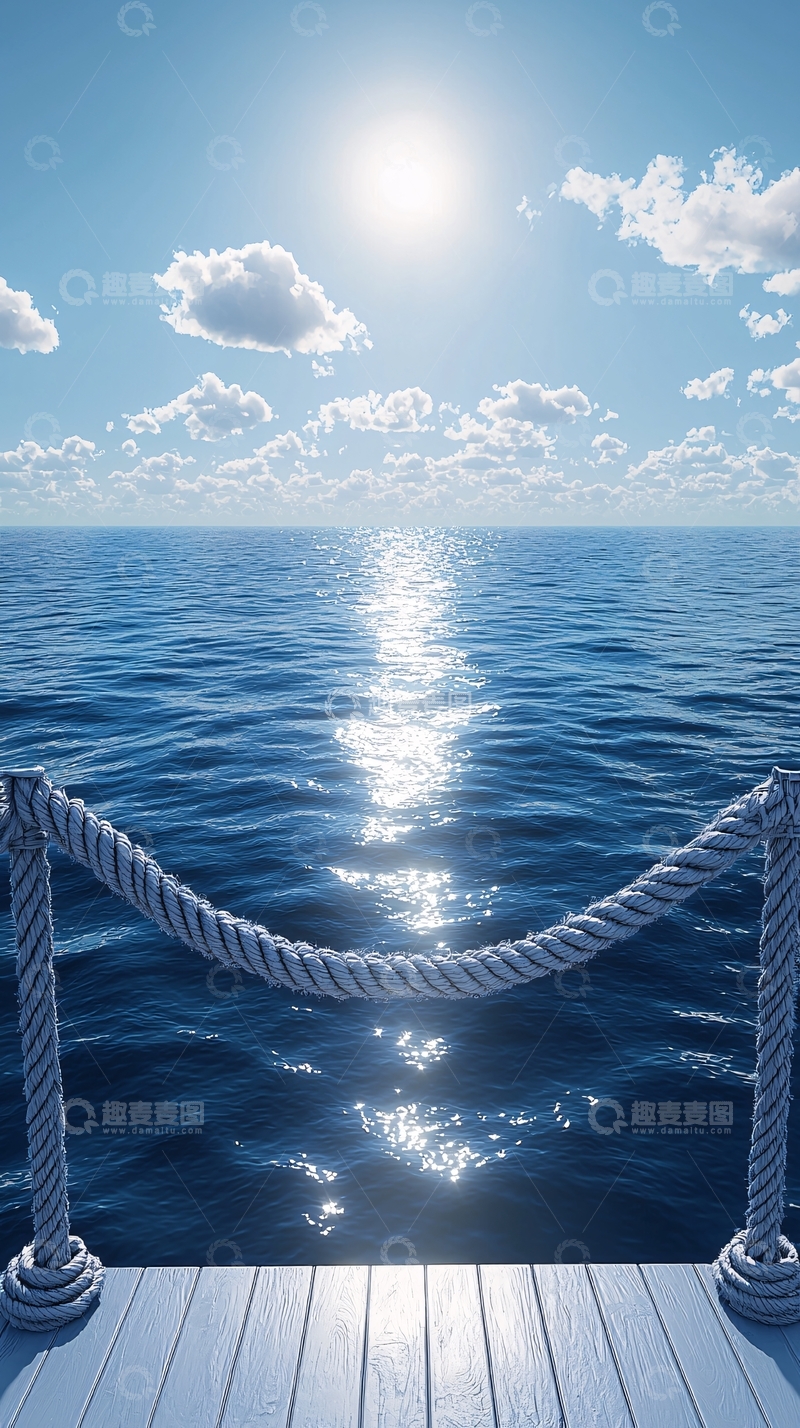 高清大图下载【趣麦麦图】平静海面阳光倒影