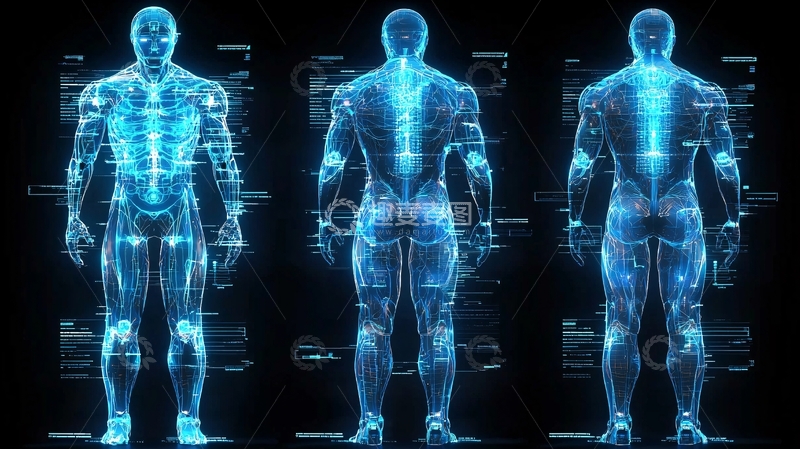 高清大图下载【趣麦麦图】人体骨骼扫描图