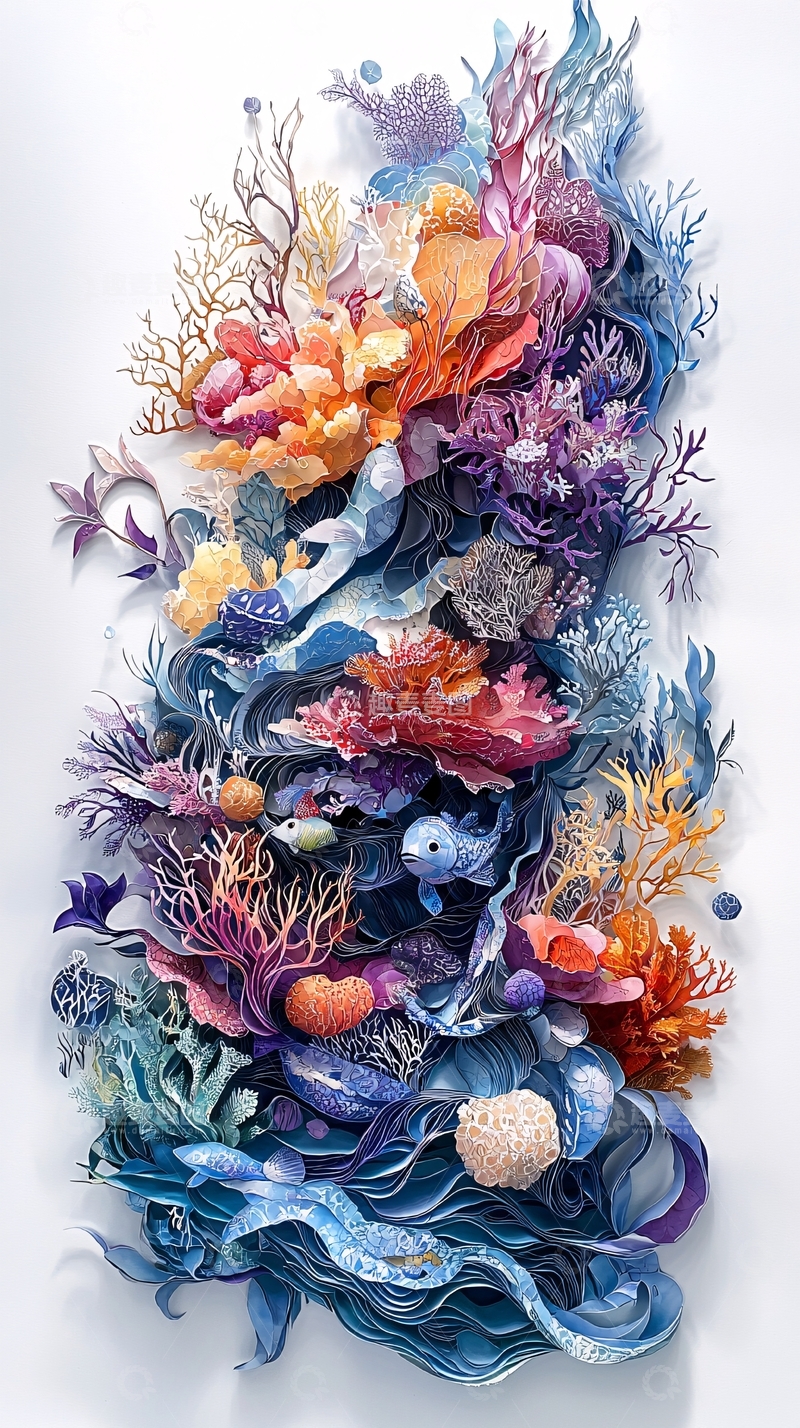 高清大图下载【趣麦麦图】色彩缤纷的珊瑚礁生物